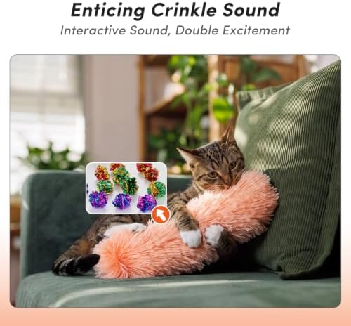 Catnip Cat Toys, 4 Pack, Soft Cat Pillow Kicker Toys with Crinkle Sound, Interactive Cat Plush Toys for Indoor Cats and Kittens - Image 4