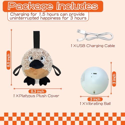 Interactive Dog Toy Automatic Bouncing Ball with Real Barks 2 Jumping Modes USB Type-C Rechargeable Motorized Plush Core for Small Medium Dogs Indoor Outdoor Exercise Gift - Image 3