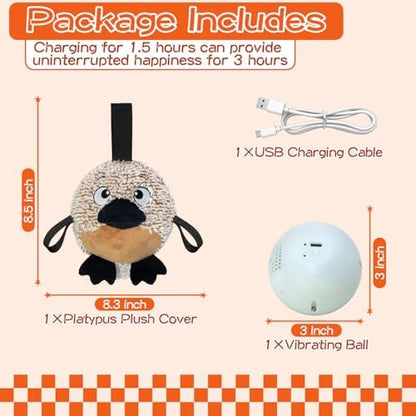 Interactive Dog Toy Automatic Bouncing Ball with Real Barks 2 Jumping Modes USB Type-C Rechargeable Motorized Plush Core for Small Medium Dogs Indoor Outdoor Exercise Gift - Image 3