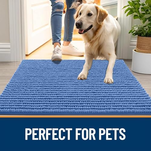 OLANLY Dog Door Mat for Muddy Paws 44x32, Extra Absorbent Chenille Mud Mat - Image 6