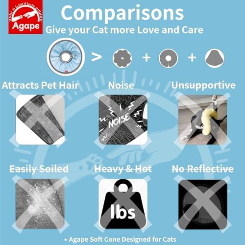 Agape Soft Cat Cone, Comfy Recovery Collar to Stop Licking & Scratching - Image 6