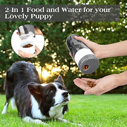 TIOVERY Upgraded Dog Water Bottle, Portable Dog Cat Puppy Pet Water Dispenser Feeder with Drinking Cup and Food Container Leak Proof for Outdoor Walking, Travel, Hiking 12OZ Grey - Image 6