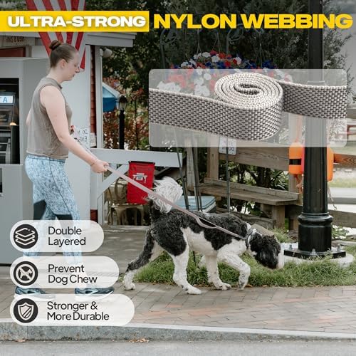 Fida 10 FT Heavy Duty Dog Leash, Dual Padded Handles for Medium Large Dogs - Image 3