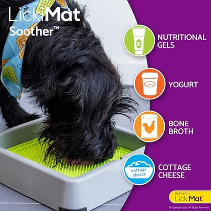 LickiMat Classic Soother, Dog Feeding Mat for Boredom and Anxiety Relief, Ideal for Food, Treats, Yoghurt or Peanut Butter, Lick Mats, Fun Alternative to a Slow Feeder Bowl, Green - Image 4