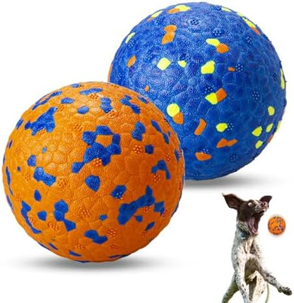 Dog Ball Toys Dog Tennis Ball for Aggressive Chewers Indestructible Bouncy Lightweight Water Toy Fetch Ball for Large Medium and Small Dog by POUPUA