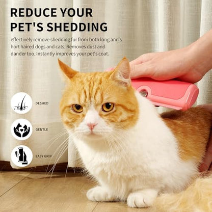 Cat Deshedding Brush for Short Hair, Pink - Image 2