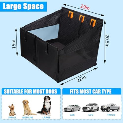 Dog Car Seat for Large Medium Dogs, Hard Bottom Back Seat Extender for Dogs with Soft Removable Blanket, Non-Slip Dog Car Hammock Turn into Soft Pet Travel Bed,Half Pet Seat for Car SUV Truck(Black) - Image 6