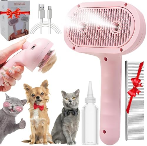 Pet Steam Brush for Cats & Dogs, 2-Hole Double Spray Cat Grooming Comb by Unknown