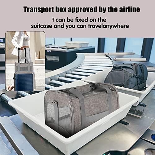 Cat Carrying Case - Pet Carrier Airline Approved, Protable and Breathable Pet Travel Carrier Removable Fleece Pad, Collapsible Cat Carrier Dog Carrier for Medium Cats Small Cats Dogs (X-Large, Grey) - Image 6
