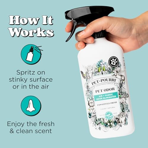 Pet-Pourri Air+Fabric Pet Odor Deodorizer Spray, Pawsitively Fresh 16 Fl Oz - Image 6