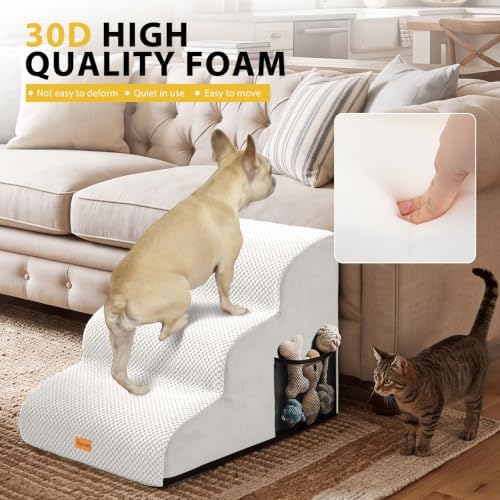 Dog Stairs for Small Dogs, 3-Step Non-Slip Foam Pet Steps for Couch Bed - Image 6
