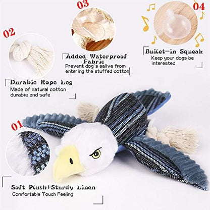 Sedioso Dog Toys Set, Large Dogs Toy, Stuffed Animal Dog Chew Toy, Soft Plush Dogs Toys Pack for Small. Middle, Large Breed(3-Pack, Birds) - Image 2