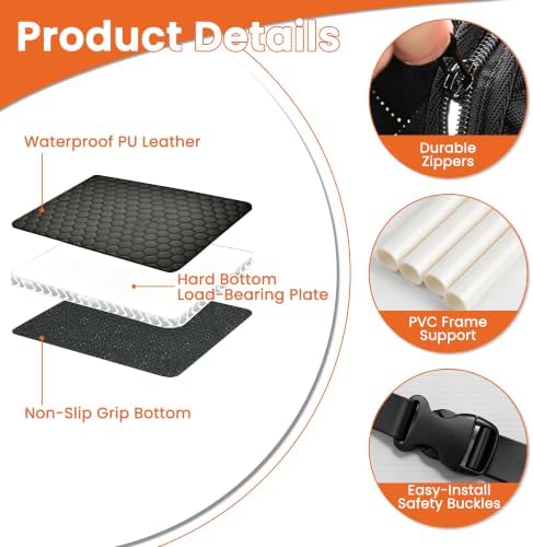 Large Dog Car Seat Cover Hammock Backseat, Waterproof Hard Base PU Leather - Image 6