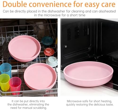 2 Pcs Silicone Cat Bowls 7″ Flat Dog Bowls Non-Slip Shallow Puppy Plates Relief Whisker Fatigue Pet Dishes Set for Dry ＆ Wet Food, Pink - Image 4