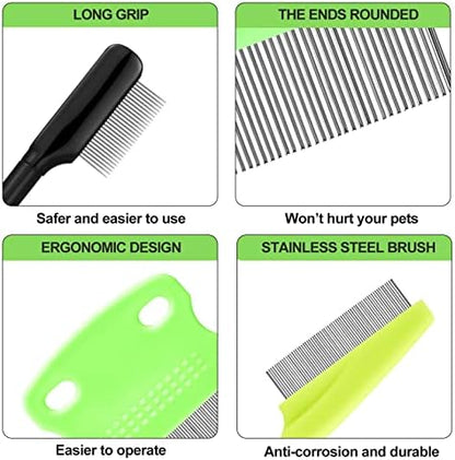 Boao 5 Pcs Dog Eye Comb Tear Stain Remover Grooming, Green, Black - Image 3