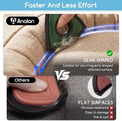 Analan Mini Pet Hair Remover for Car Detailing Dog Hair Tool Brush(Green) - Image 5