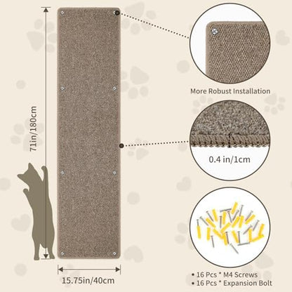 FHTONGE 71x15.8" Thickened Cat Wall Climbing Carpet with 16 Fixed Nails - Image 2