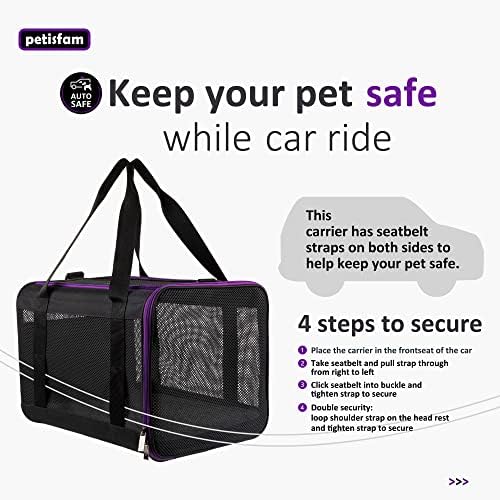 Soft Pet Carrier for Large and Medium Cats, 2 Kitties, Small Dogs. Easy to Get Cat in, Great for Cats that Don't Like Carriers (Black) - Image 4