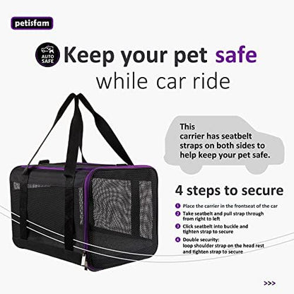 Soft Pet Carrier for Large and Medium Cats, 2 Kitties, Small Dogs. Easy to Get Cat in, Great for Cats that Don't Like Carriers (Black) - Image 4
