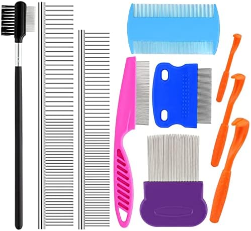 10 Pack Flea Comb for Dogs Cats, Stainless Steel Grooming Combs by Unknown
