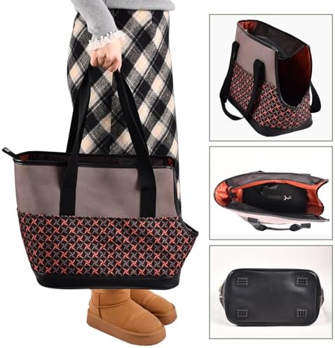 Dog Purse Carrier for Small Dogs, Soft-Sided Tote Bags with Pocket - Image 3