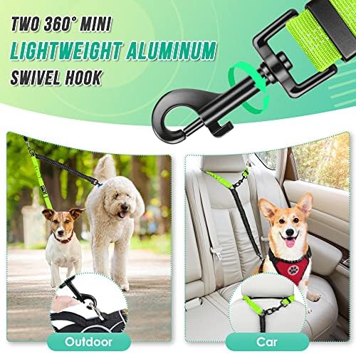 AUTOWT Two Dog Lead, 2 in 1 Upgraded Double Dog Leash Attachment Combine Adjustable Strap and Shock Absorbing Bungee No Tangle Dual Training Splitter for Different Size Dogs - Image 4