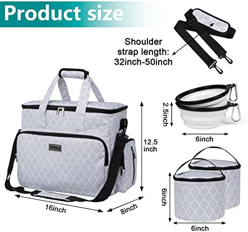 BAGLHER Dog Travel Bag, Pet Travel Bag (ALL Pet Travel Supplies), With 2 Pet Food Containers and 2 Collapsible Silicone Bowls; Essential Kits for Pet Travel DLwhite - Image 3