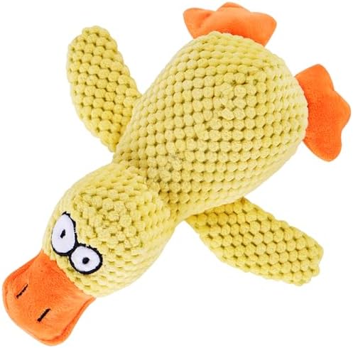 Tamu style Yellow Duck Dog Toy, 11-Inch Squeaky Toy for Small & Medium Dogs by Tamustyle