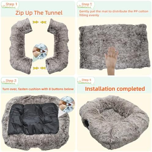 XxingSheep Extra Large Cat Tunnel Bed Plush Cat Cave for Indoor Cats - Image 6
