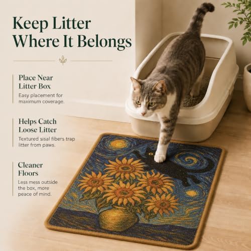 Art Sisal Cat Scratcher Mat, Cat Wall Scratchers for Indoor Cats - Image 3