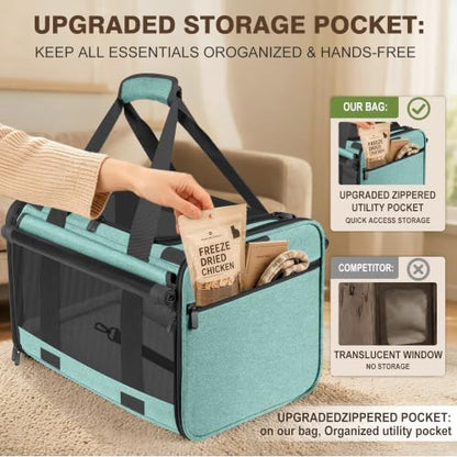 Soft Sided Cat Carrier for Anxious Pets with Privacy Roller Blinds - Image 6