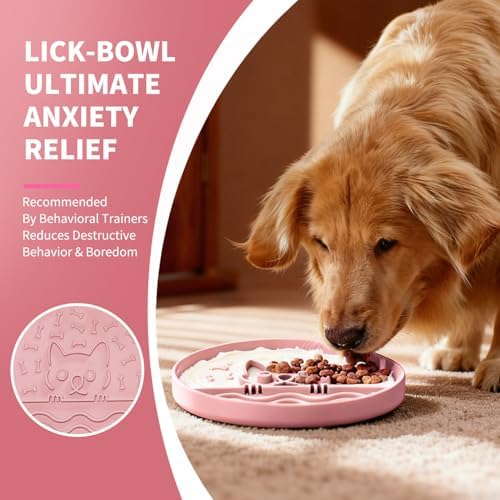 Slow Feeder Dog Bowl with Non-Slip Base, Silicone Puzzle Dog Food Bowl with Unique Design, Slow Feeding Bowl for All Types of Dogs Cats, Interactive Slow Eating, Anti-Choking - Image 2