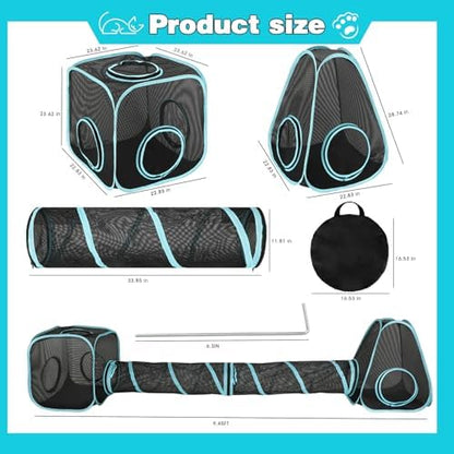 Outdoor Cat Enclosure, 4-in-1 Cat Tent Tunnel Playpen Set - Image 3