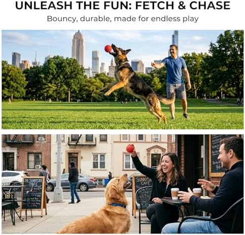 Beef-Flavored 3.5'' Tough Squeaky Ball for Dogs, 25-80lbs Pack of 2 - Image 3