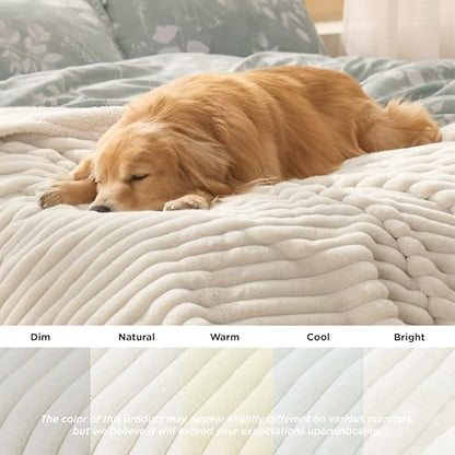 Bedsure ComfyFleece™ Waterproof Dog Blankets for Small Dogs,25x35 Cream - Image 5