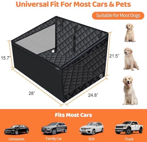 URPOWER Hard Bottom Dog Car Seat for Back Seat, Waterproof Hammock - Image 6