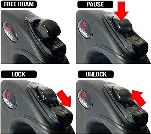 Enthusiast Gear Retractable Dog Leash for Large and Medium Dogs with Locking Carabiner | Heavy Duty 16 ft Strong Reflective Polyester Webbing, 1-Button Break & Lock, Anti-Slip Handle, Tangle Free - Image 3