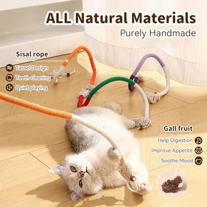 Cat Toys for Indoor Cats, Purple, 3 Pcs Silvervine Sticks & 1 Pc Rope - Image 3