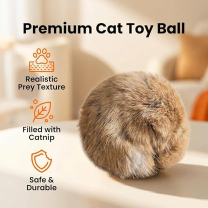 6 Pcs Faux Rabbit Fur Cat Toys with Catnip – Fuzzy Cats Balls for Indoor Cats, Fake Rabbit Fur Ball Cat Toy for Playtime - Image 5
