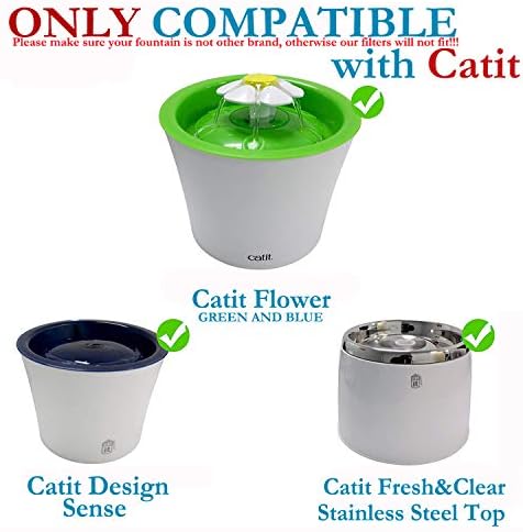 Pack 8 of WECATION Cat Water Fountain Filter for Catit, Catit Fountain, Flower Fountain, Senses 2.0 Fountain - Image 2