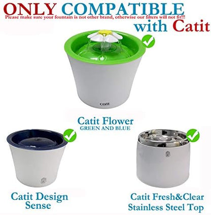 Pack 8 of WECATION Cat Water Fountain Filter for Catit, Catit Fountain, Flower Fountain, Senses 2.0 Fountain - Image 2