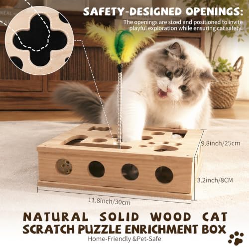 Cat Nail File Enrichment Box Scratch Puzzle Toy with Slot Lock Screws - Image 2