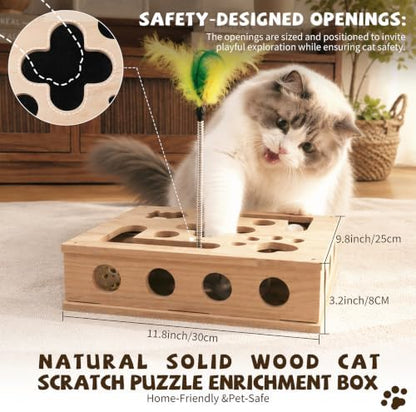 Cat Nail File Enrichment Box Scratch Puzzle Toy with Slot Lock Screws - Image 2