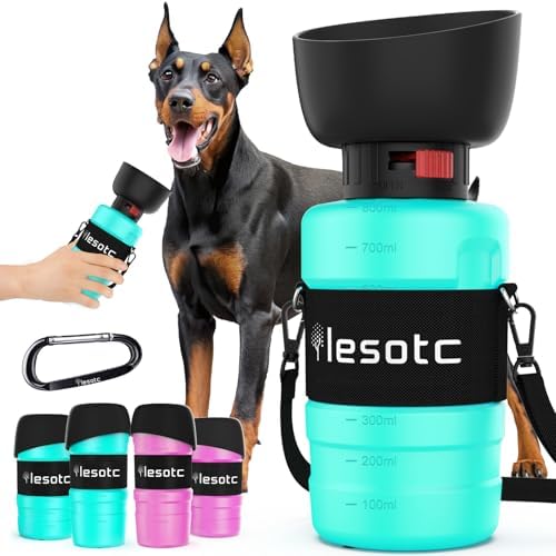 lesotc Dog Water Bottle, Portable Dog Water Dispenser, Leak Proof Dog Travel Water Bottle Pet Water Bottle for Outdoor Walking, Hiking, Travel, BPA-Free, Lightweight by lesotcbrand