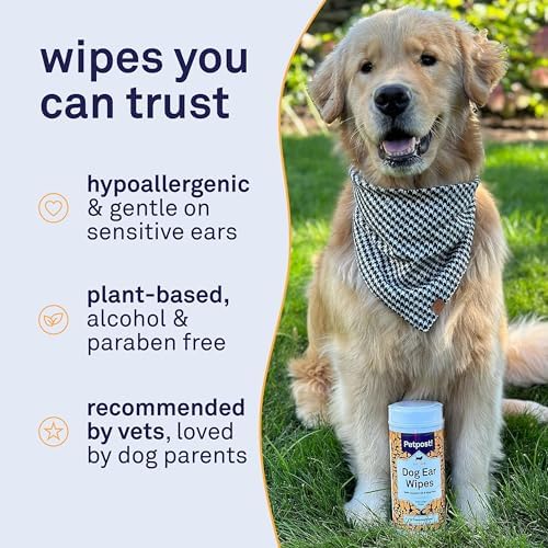 Petpost Large Dog Ear Cleaner Wipes | Ultra Soft XL Cotton Pads in Coconut Oil Aloe Solution | Remedy for Dog Ear Rinse & Cleanser 60 ct. - Image 4