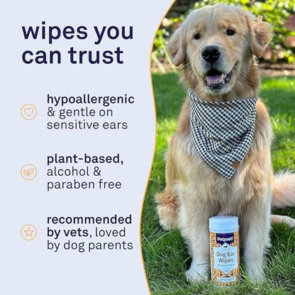 Petpost Large Dog Ear Cleaner Wipes | Ultra Soft XL Cotton Pads in Coconut Oil Aloe Solution | Remedy for Dog Ear Rinse & Cleanser 60 ct. - Image 4