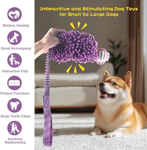 wodoca Dog Tug Toys for Aggressive Chewers, Interactive Dog Rope Toy, Tug of War Toys, Puppy Chew Toys Rope with Strong Squeak, Knots Cotton for Teeth Cleaning, Training Medium, Large Dogs - Image 5
