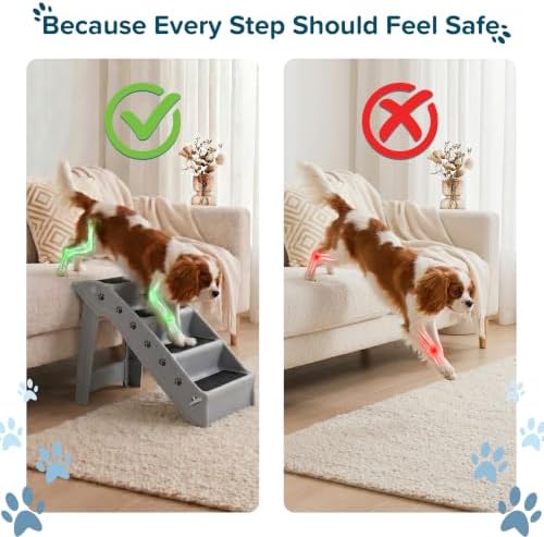 PETMAKER Lightweight Durable Plastic Dog Stairs, Gray, 23.25” x 15” x 19” - Image 4