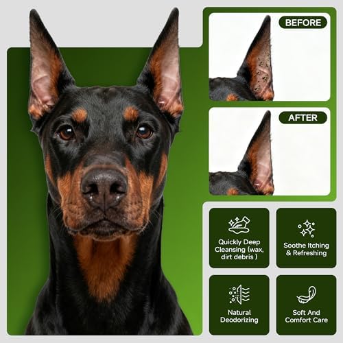 Dog Ear Cleaner Wipes for Dogs & Cats, Large Finger Ear Cleaner Pads, Natural Pet Ear Wipes for Wax Removal & Fresh Care, 50 Ct - Image 5