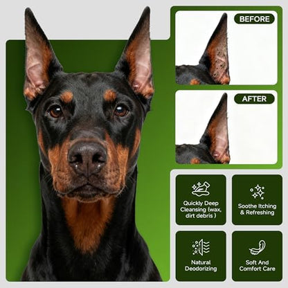 Dog Ear Cleaner Wipes for Dogs & Cats, Large Finger Ear Cleaner Pads, Natural Pet Ear Wipes for Wax Removal & Fresh Care, 50 Ct - Image 5